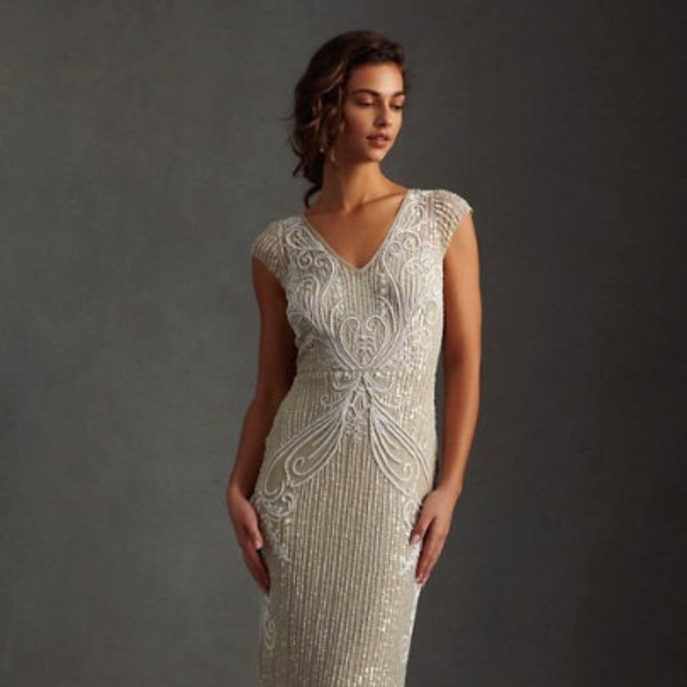 Size 0~ Beautifully Beaded Sanders Dress ~ BHLDN
